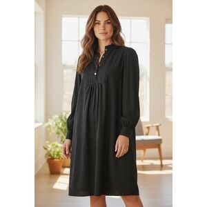 Pomander Place Women's Black Ruffle Collar Long Sleeve Dress